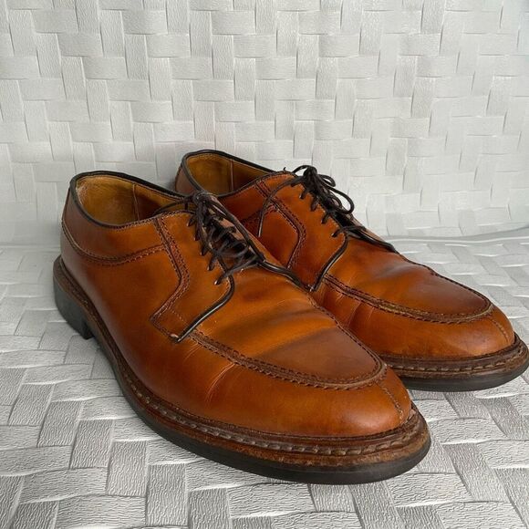 ALLEN EDMONDS Norse Split Toe Oxfords Dress Shoes Sz. 8,5 D Tan USA Old Stock - Picture 12 of 12